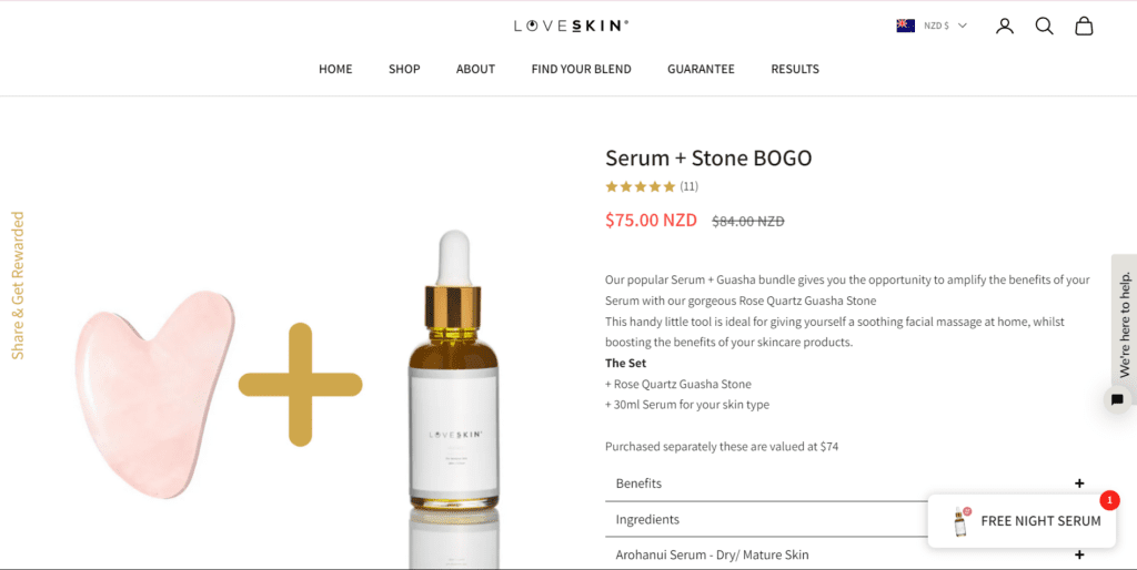A BOGO product bundle of LoveSkin store