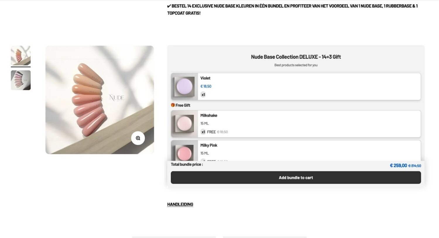 Buy a bundle to get a free gift example
