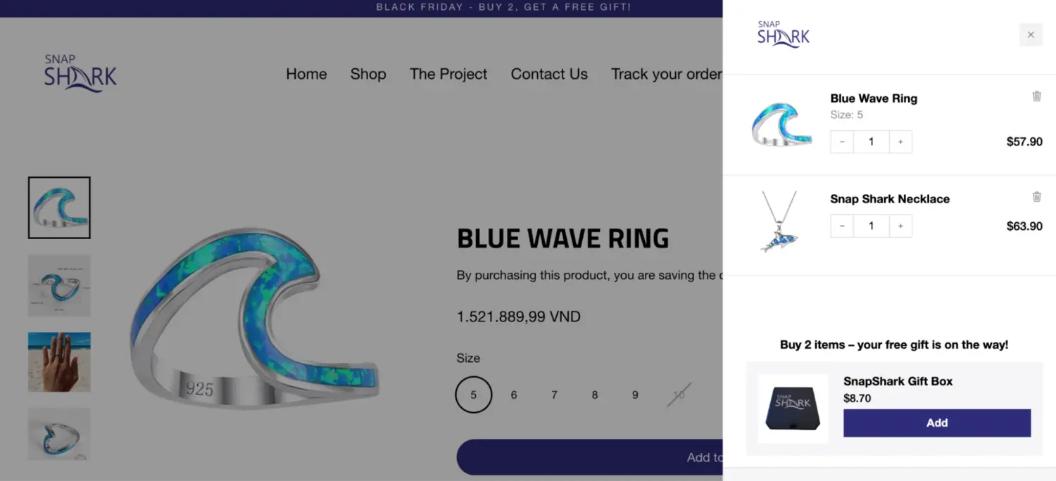 Cart Drawer Message Prompts Adding The Free Gift
