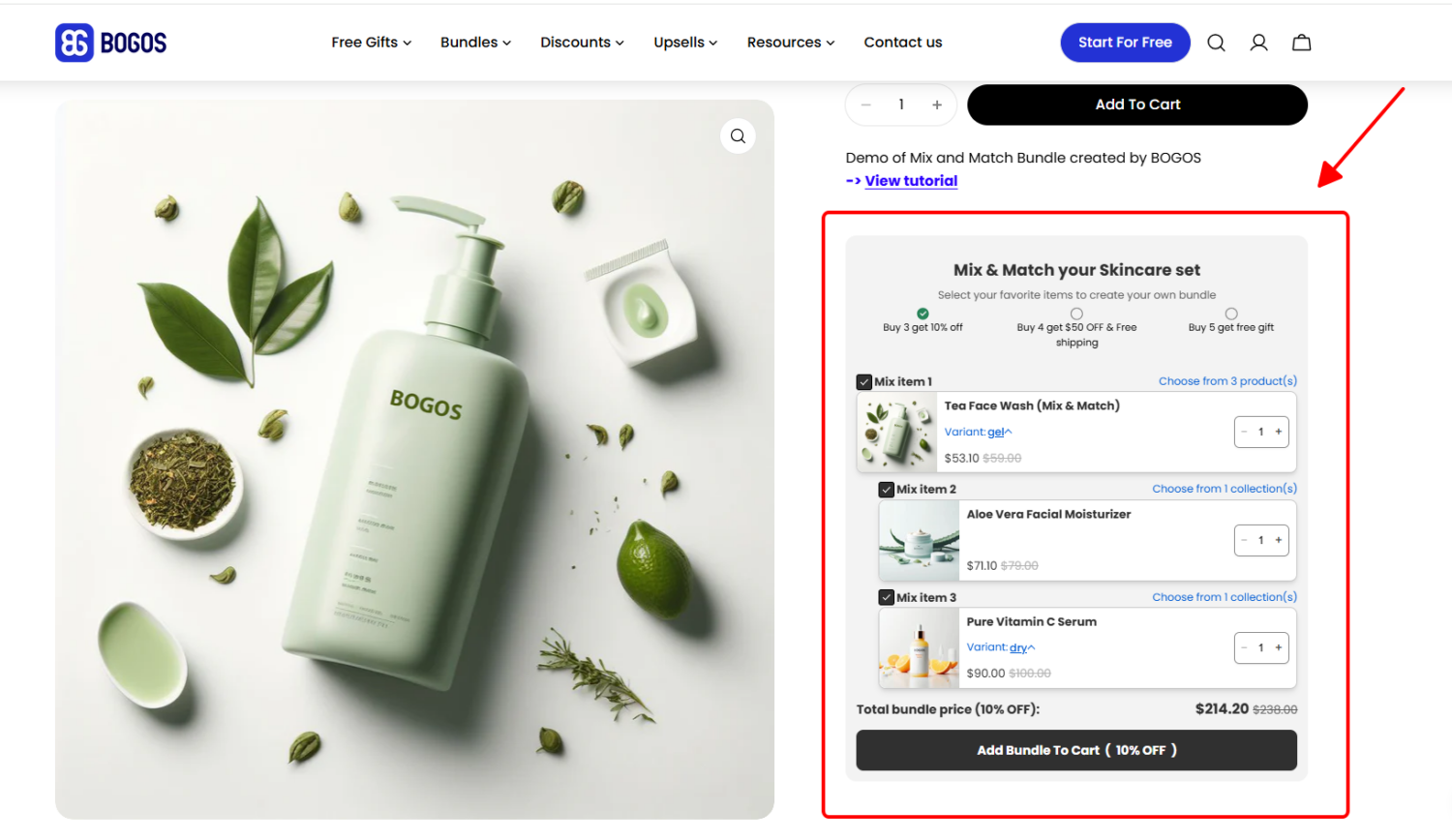 BOGOS Mix n match widget combined with tiered discounts
