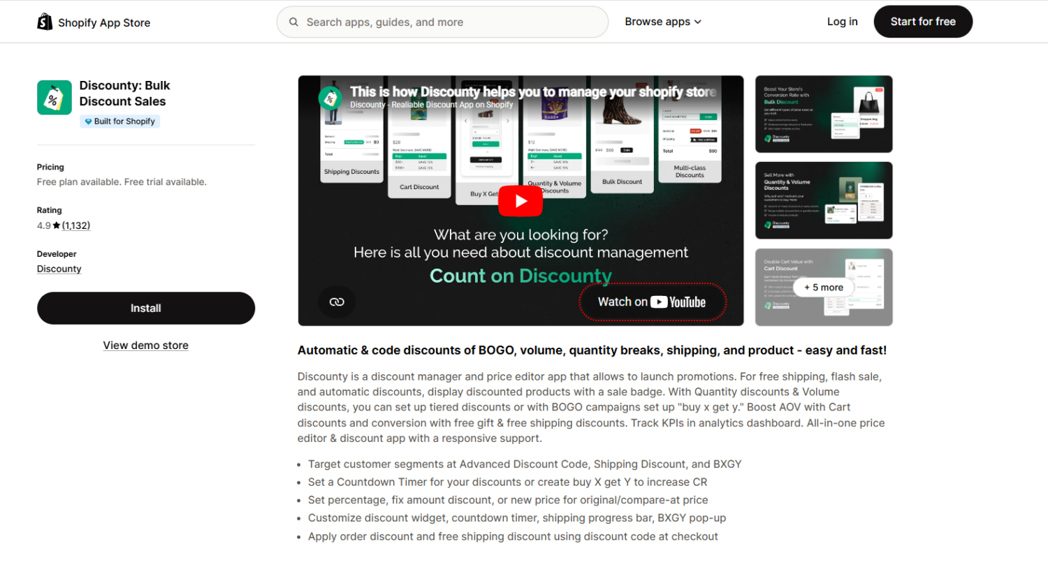 Discounty Shopify app
