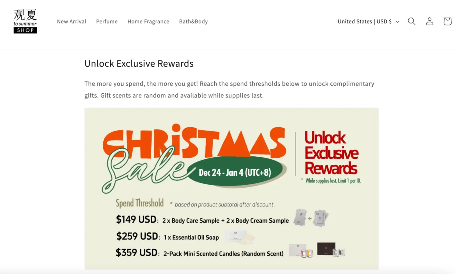 Tiered Spend Thresholds Unlock Free Gifts Example