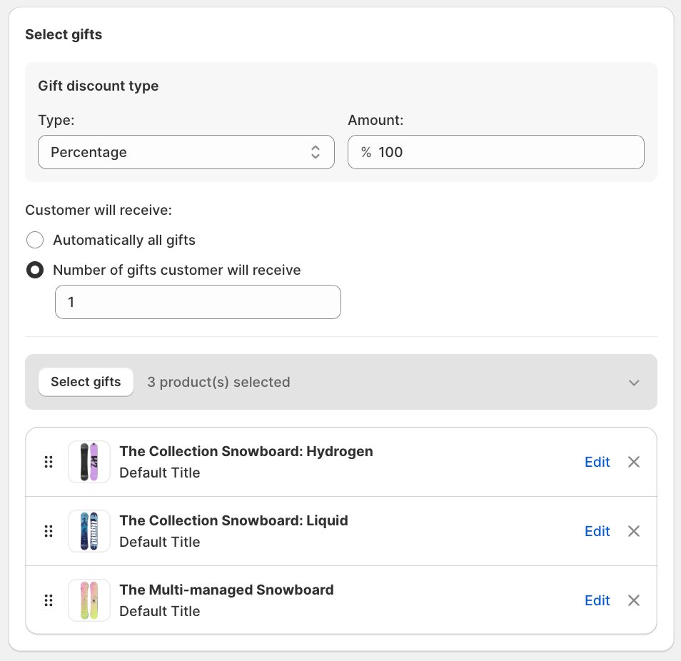 Choose Free Gift Products