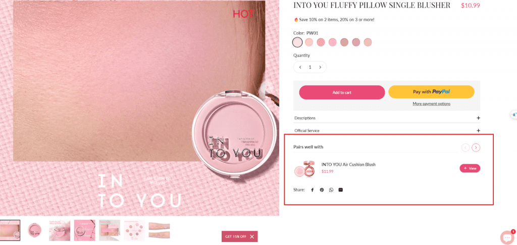 Upsell product add-ons with add-ons section