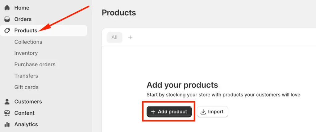 Add new product on Shopify