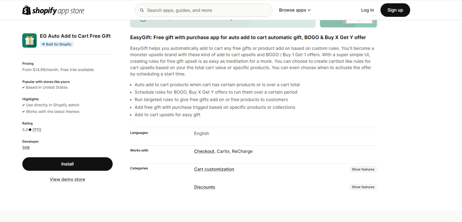 EG Auto Add To Cart Free Gift