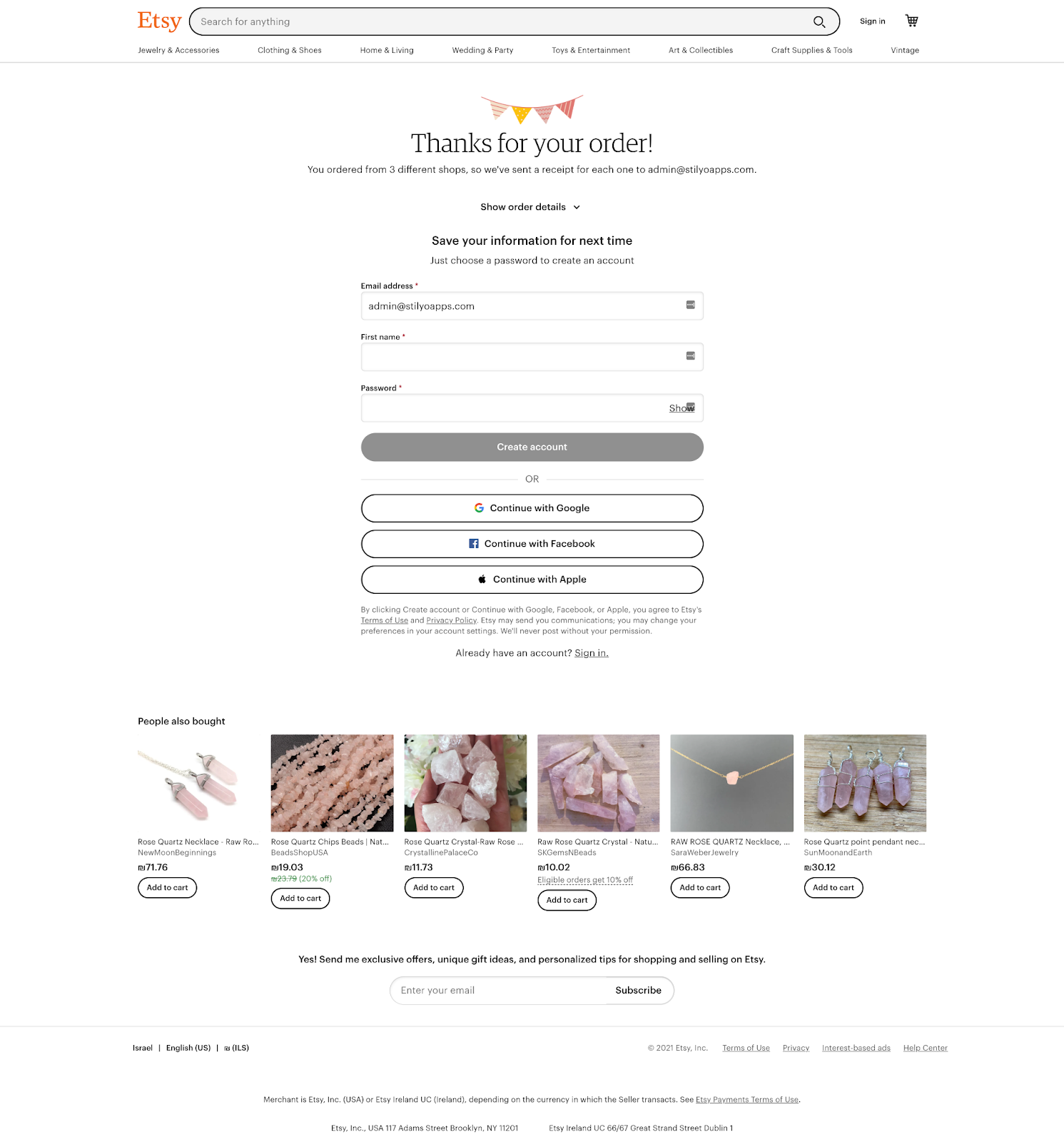 Thank you page upsell
