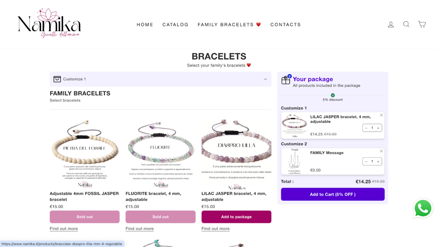 Namika custom bundle builder widget
