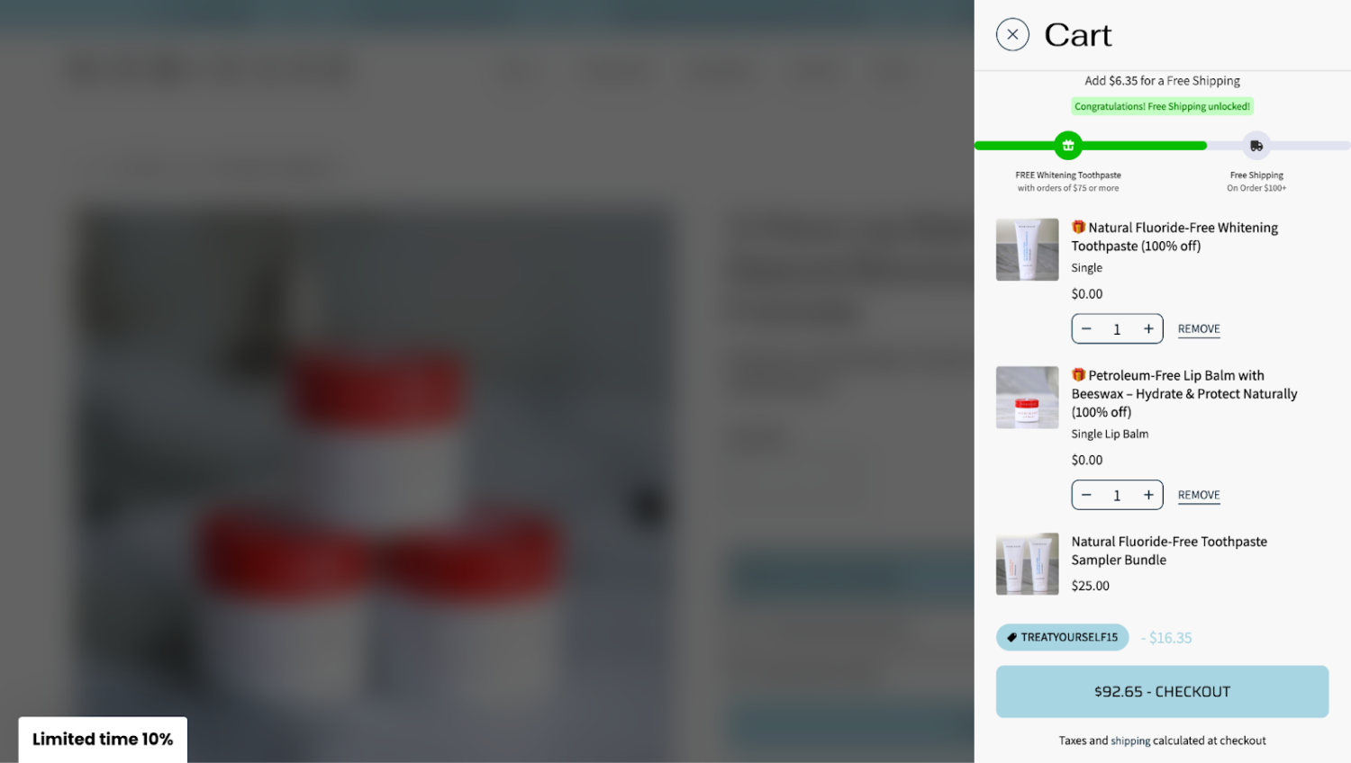 Free shipping threshold