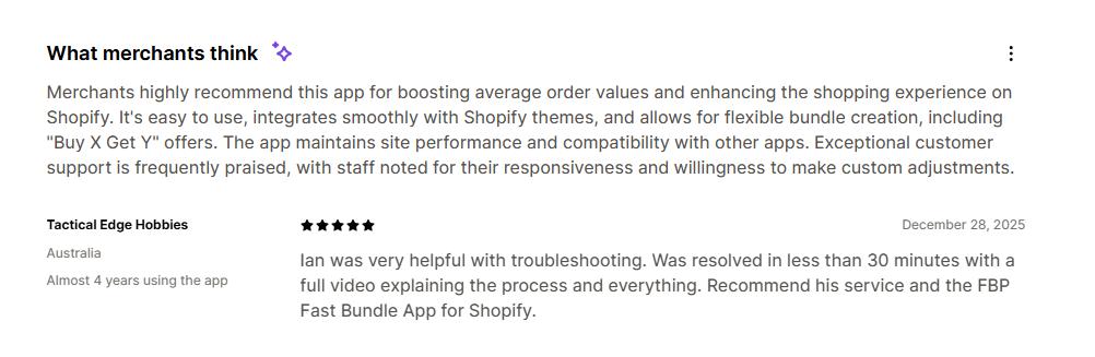 Fast Bundle customer review
