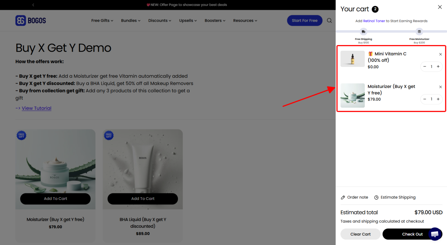 Product-specific gift