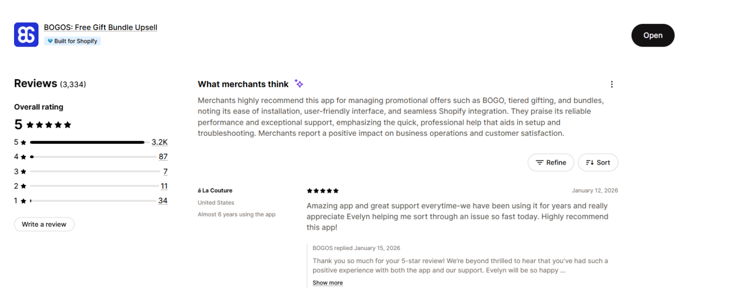 BOGOS merchant reviews
