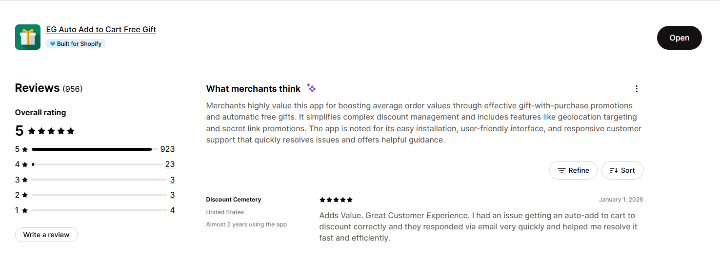 EG (easy gift) merchant reviews
