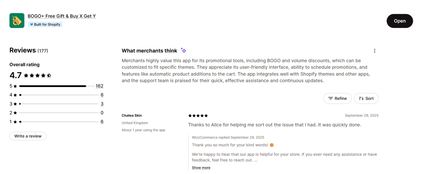 BOGO+ merchant reviews
