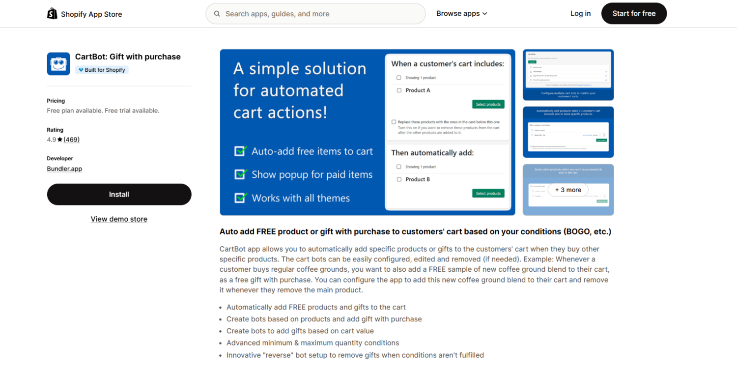 Cartbot Gift With Purchase
