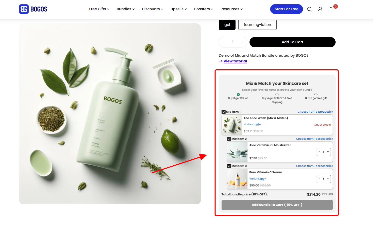 Bundle on product page
