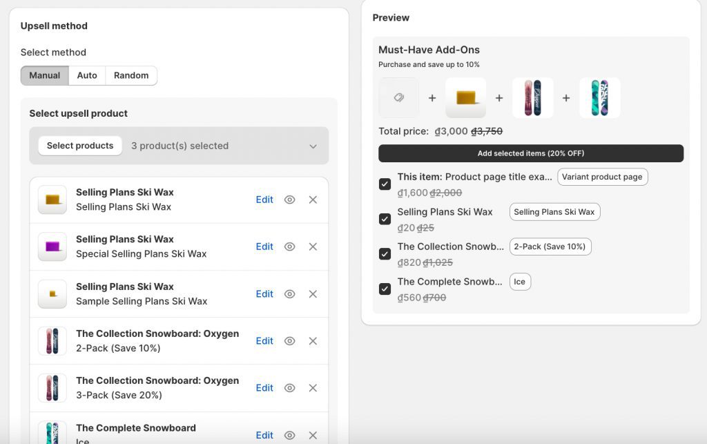 Select Add On Products