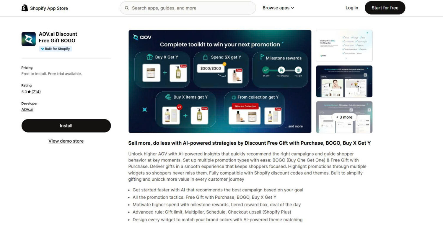 Aov.ai Free Gift Bogo