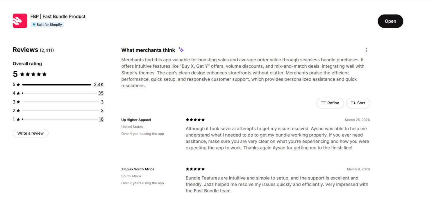 Fast Bundle Merchant Reviews