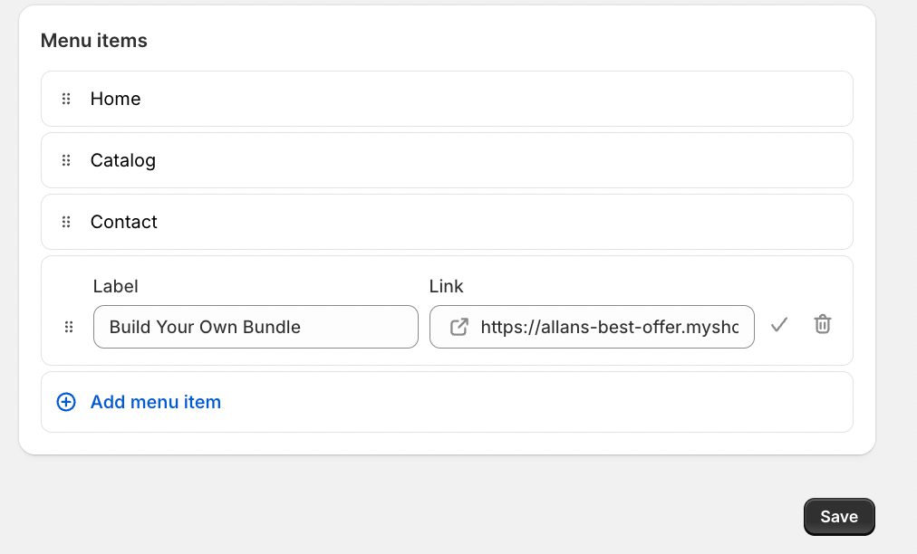 Add Byob Menu Item To Your Page