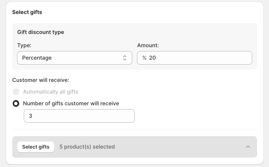 Select the upsell products.