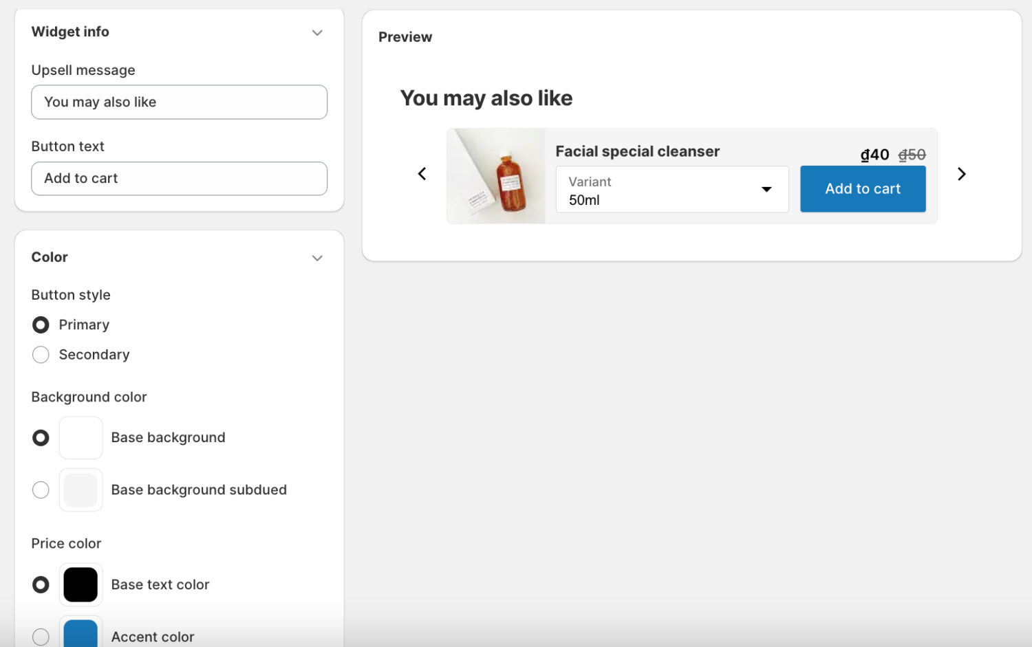 Customize Upsell Content And Colors To Match Store