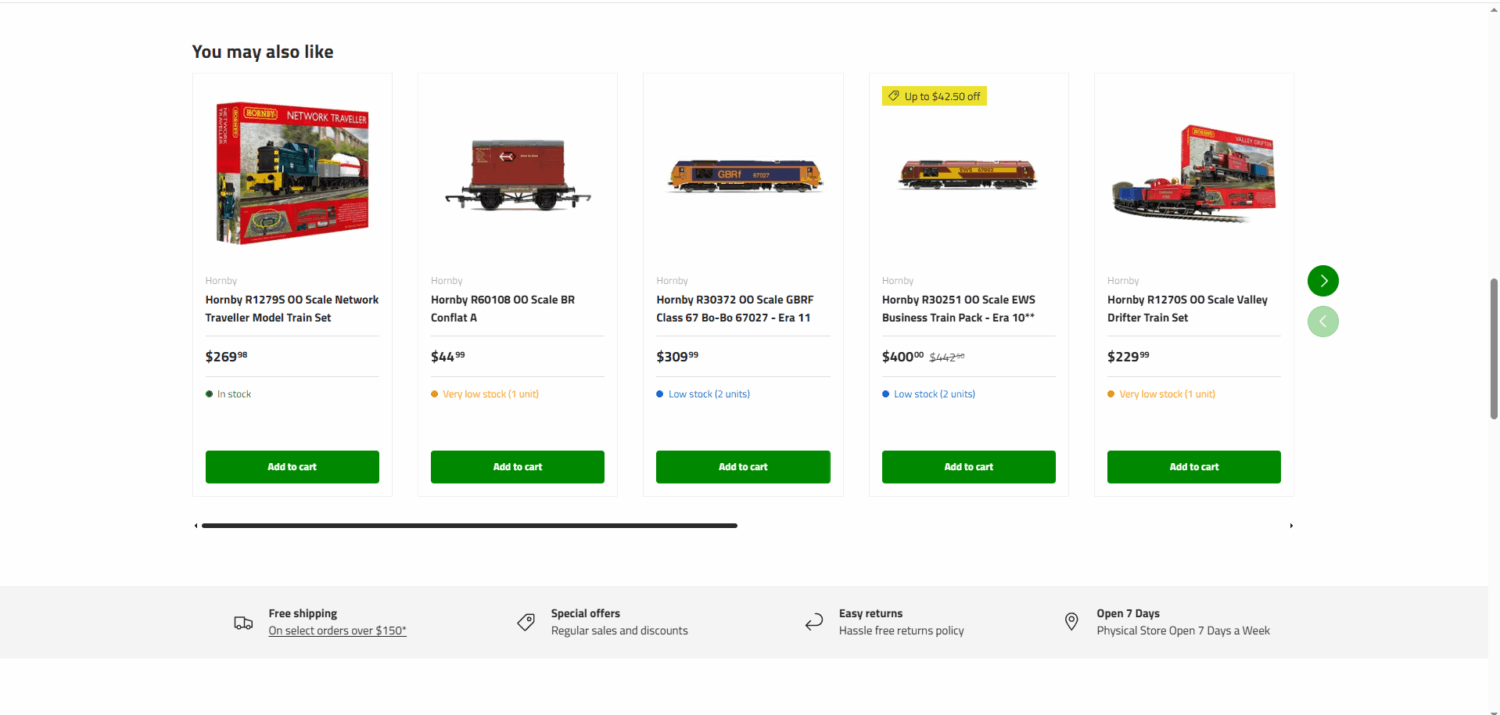 HobbyTech Toys recommend items in the same category using FBT widget