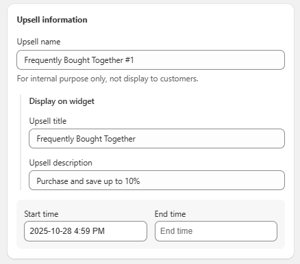 FBT widget title & description
