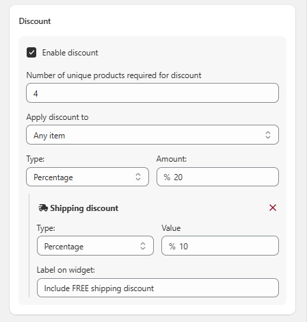 Set discount for the FBT bundle
