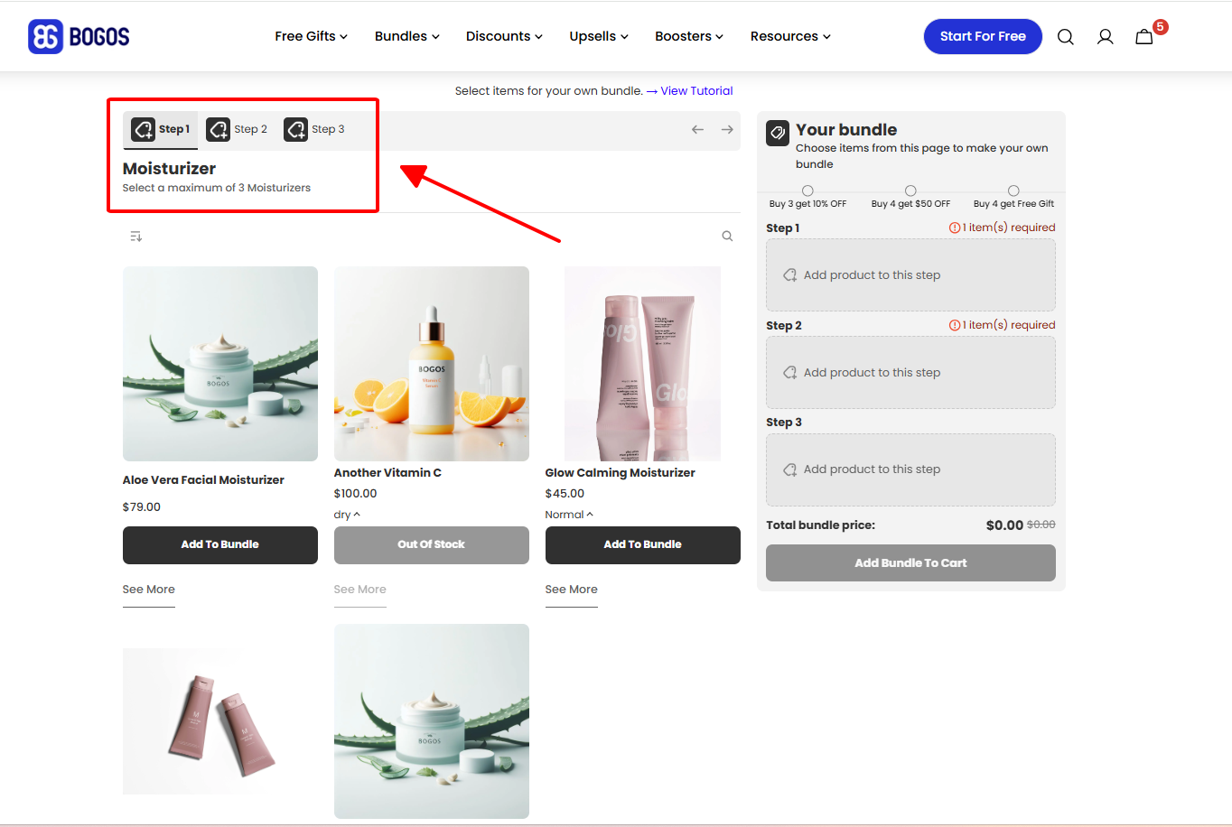 Multi step build your own bundle
