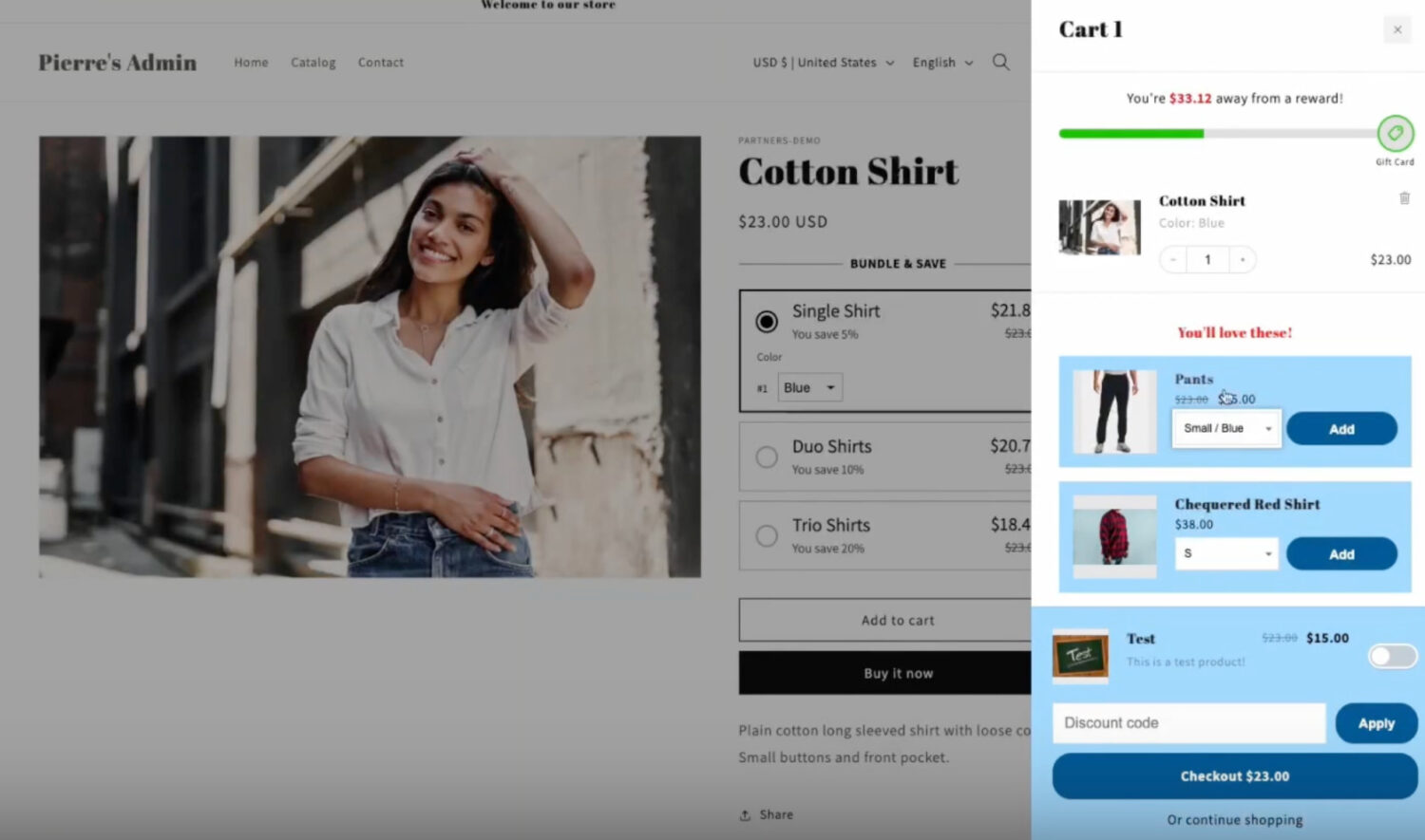 Upcart Cart Preview With Upsell