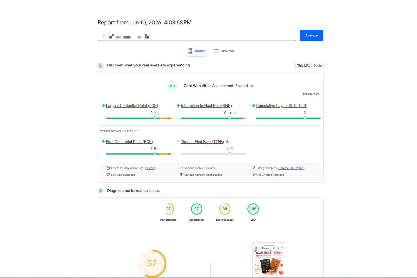 Google Pagespeed Insights
