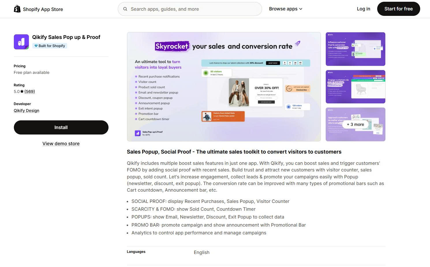 Qikify Sales Popup