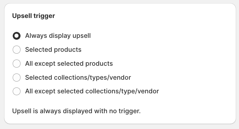 Choose Triggers In Bogos App to Display Cross-sell Offers