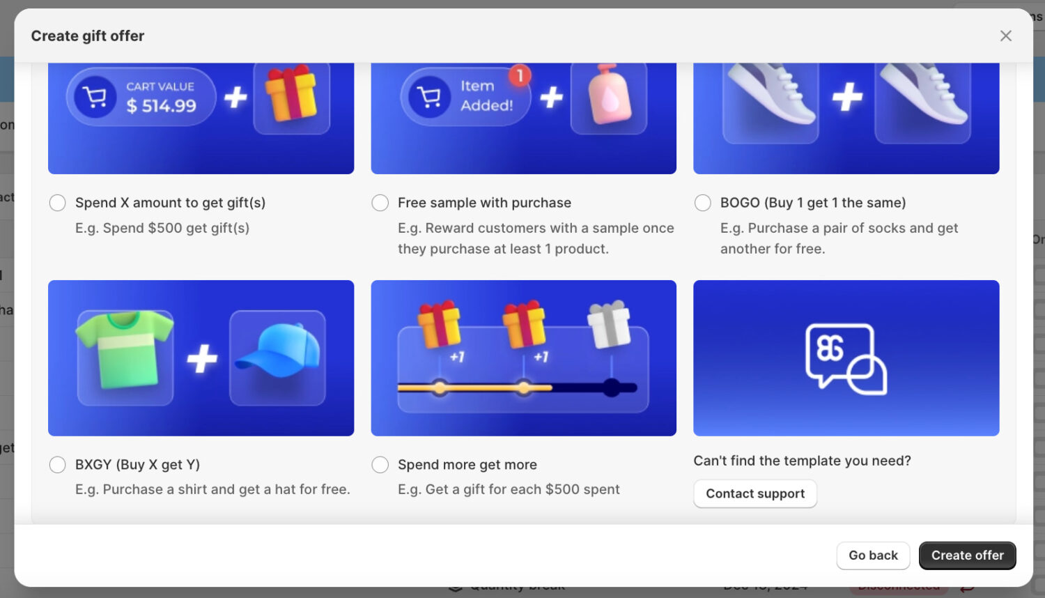 Using BOGOS's gift features to cross-sell
