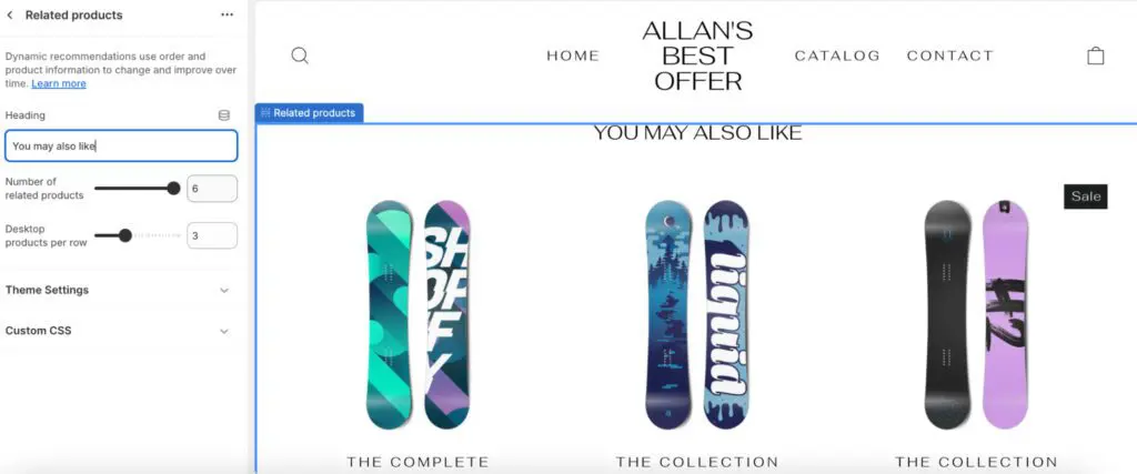 Add "related products" section