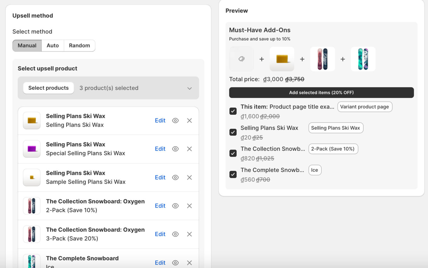 Select Cross-sell Products In BOGOS