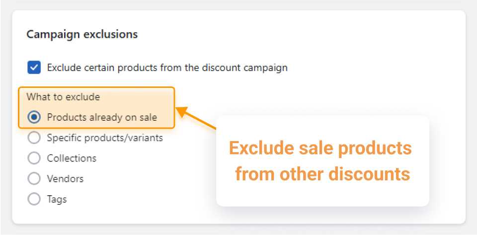 Exclude products already on sale with Alpha Sale app