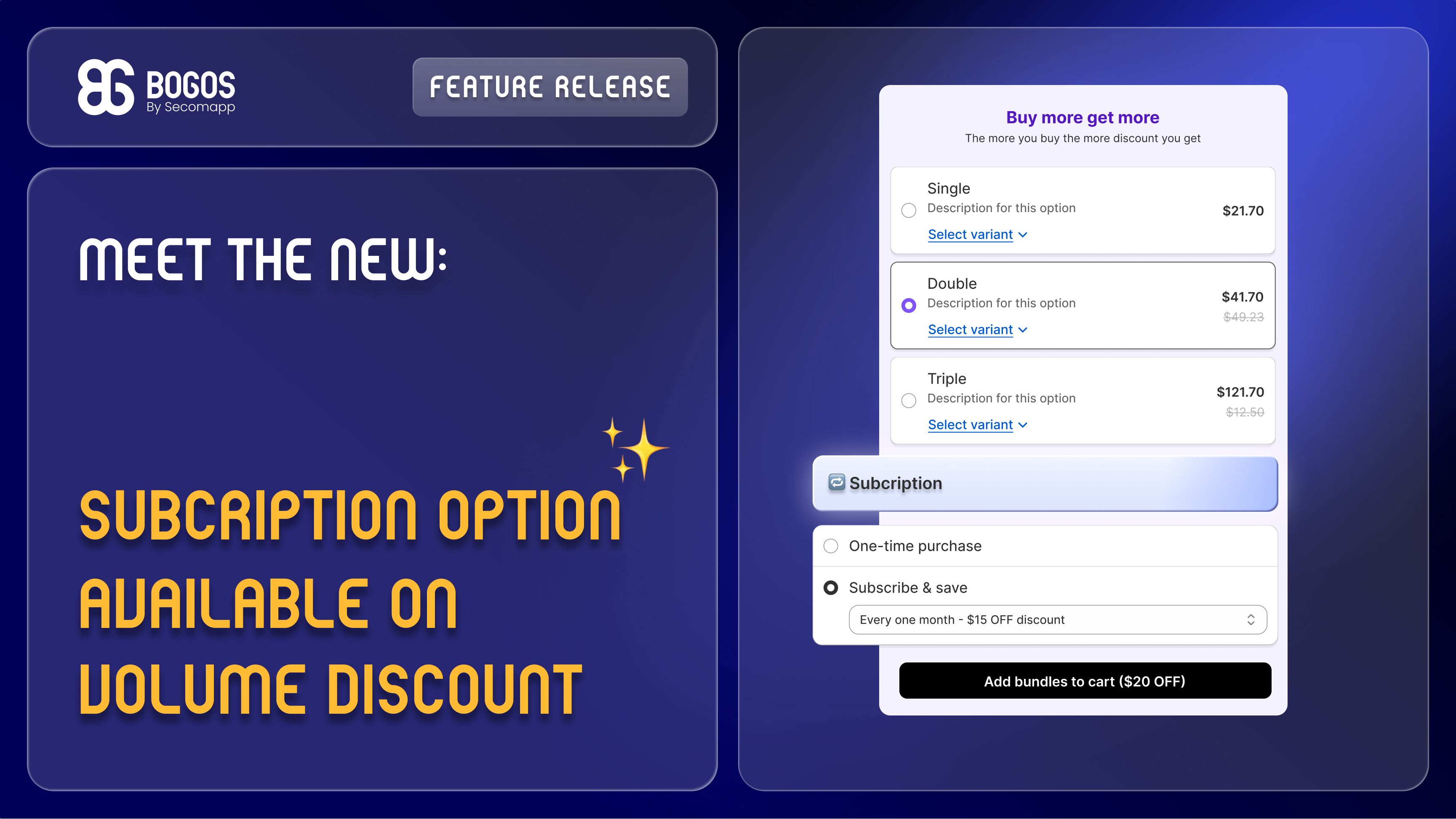 New Feature Release: Subscription Option on Volume Discount Widget