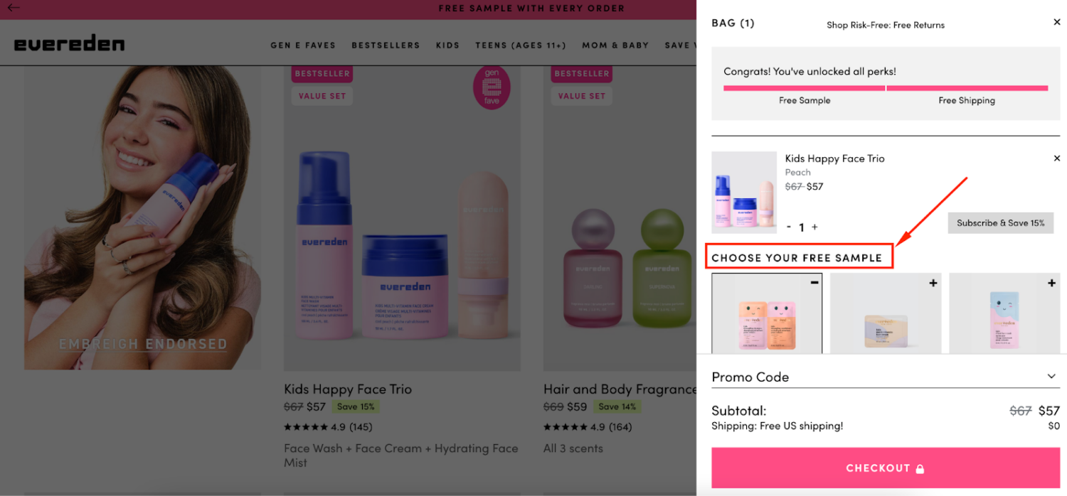 Evereden’s free sample gift