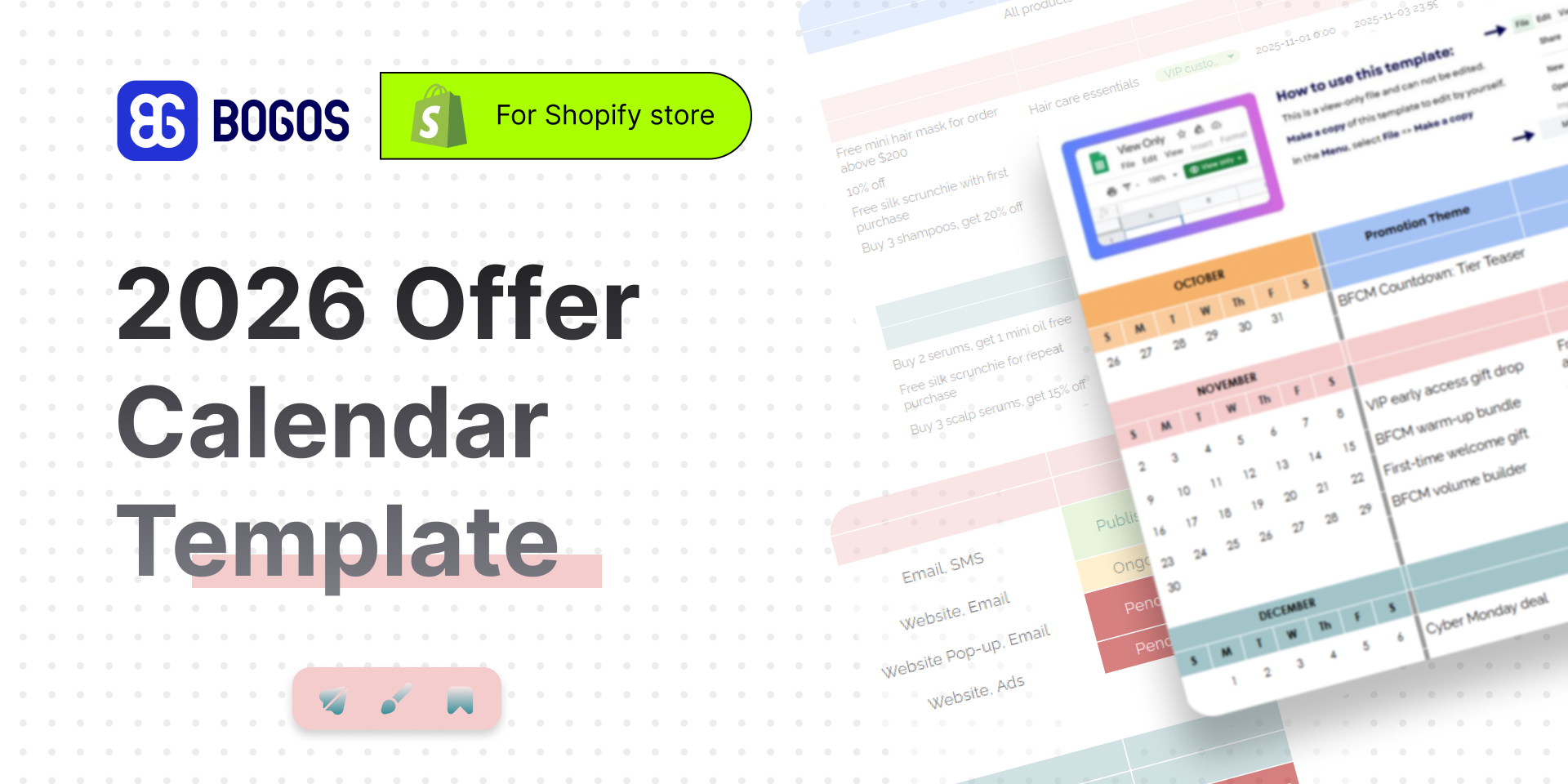 2026 BFCM Offer Calendar Template | BOGOS - Best Free Gift, Bundle ...