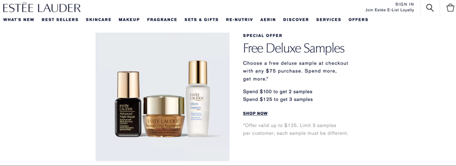Estee Lauder Tiered Bxgy Example
