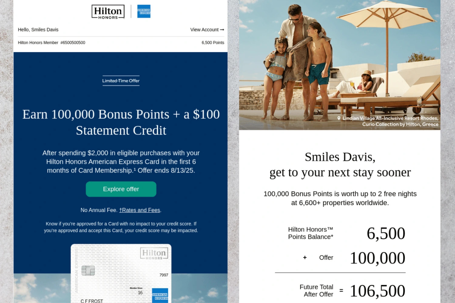 Hilton Honors Bonus Points Credit Card Offer