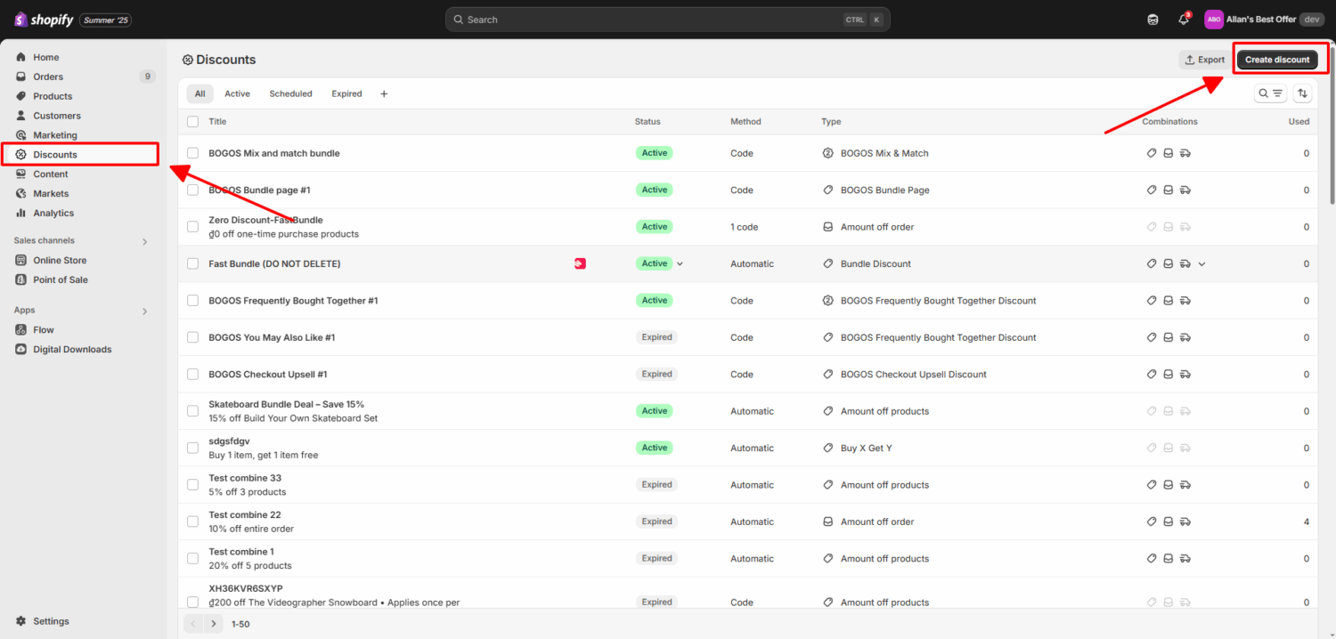 Shopify native discount
