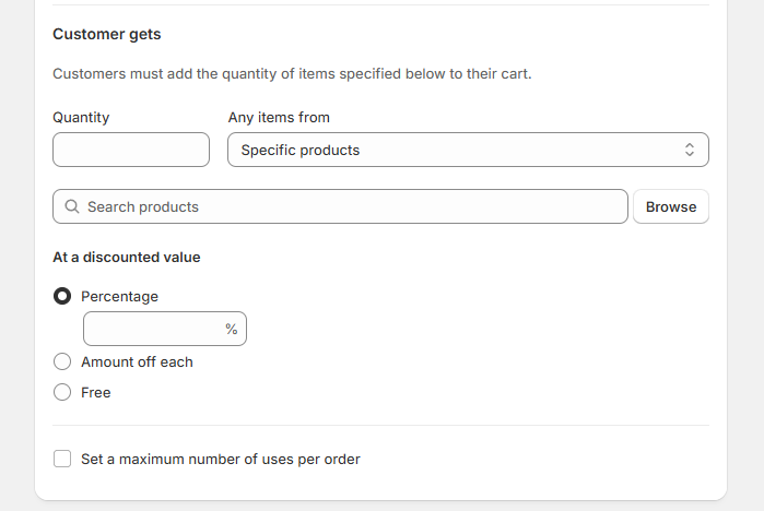 Choose Free Gift for the trigger product
