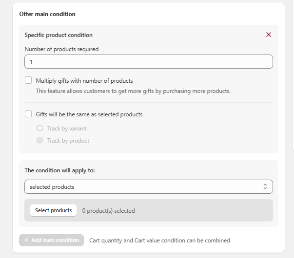Set up trigger product