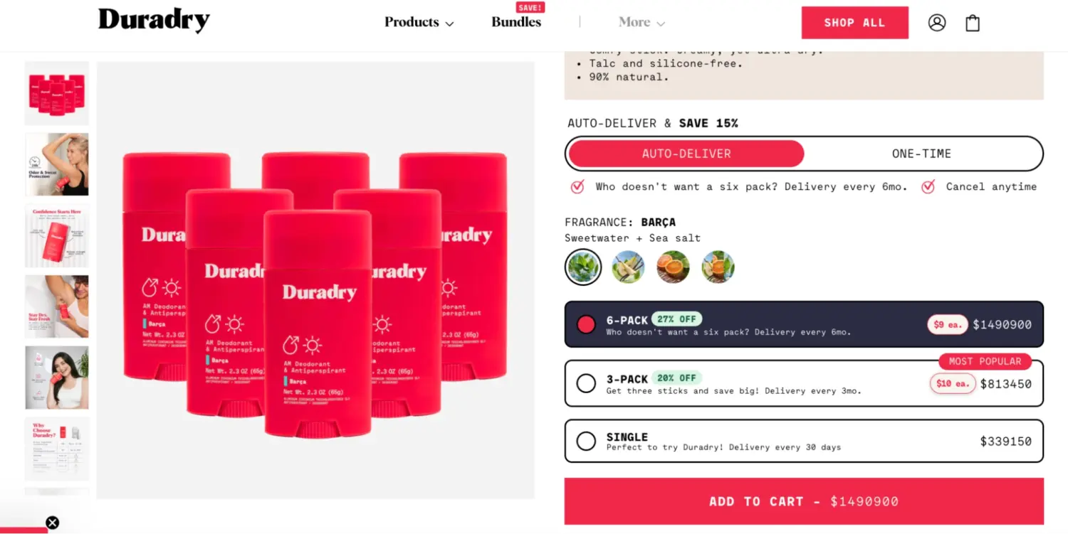 Duradry Multi Pack Deodorant Bundle