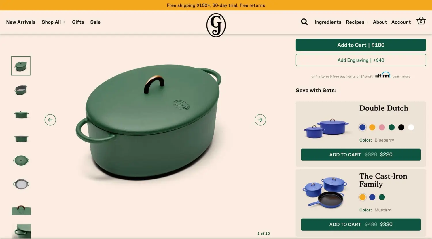 Great Jones Dutch Oven And Cookware Set