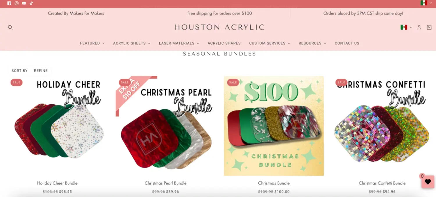 Houston Acrylic Christmas Seasonal Bundle