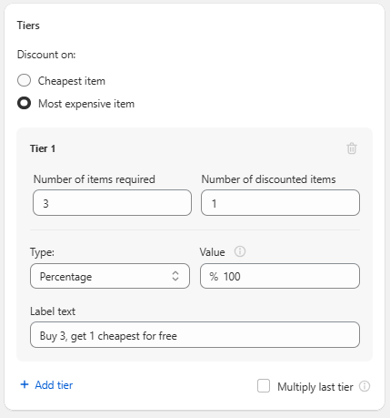 Set up discount